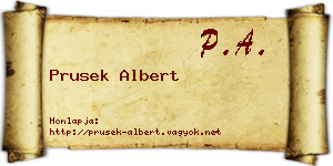 Prusek Albert névjegykártya